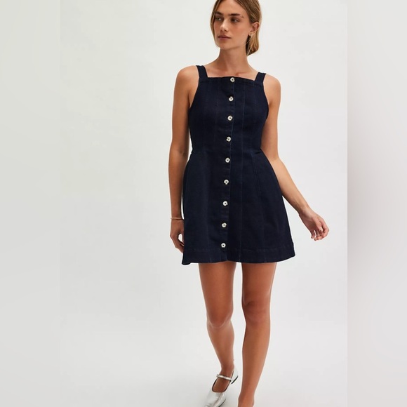 *NWT* Free People Gimme More Denim Mini Dress - Picture 1 of 5